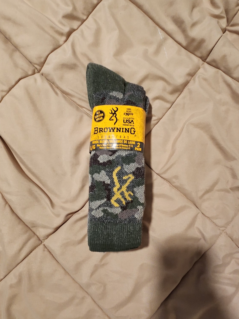 Browning Camo Wool-Blend Crew Socks 2 Pack